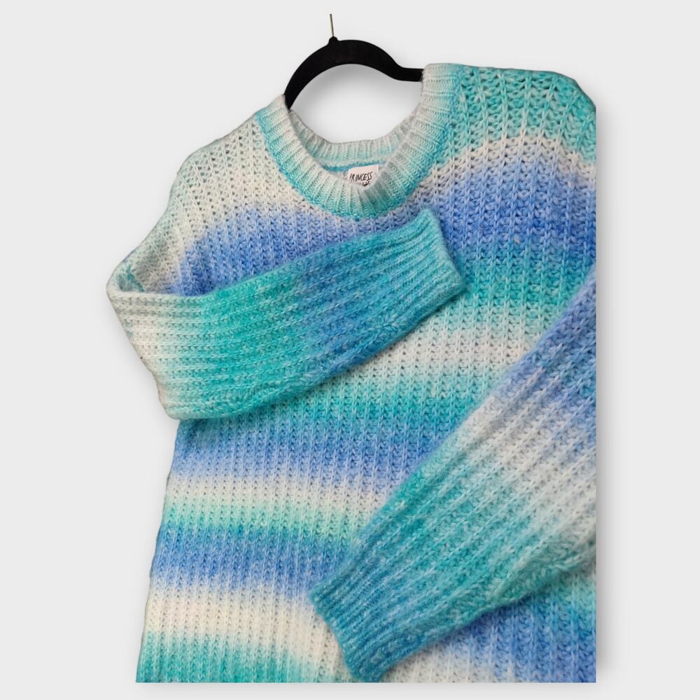 Womens Princess Polly Blue Chunky Knit Sweater Pullover Size S / M